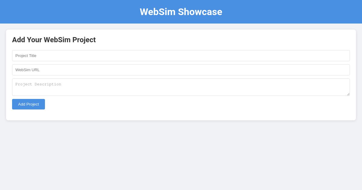 WebSim Showcase