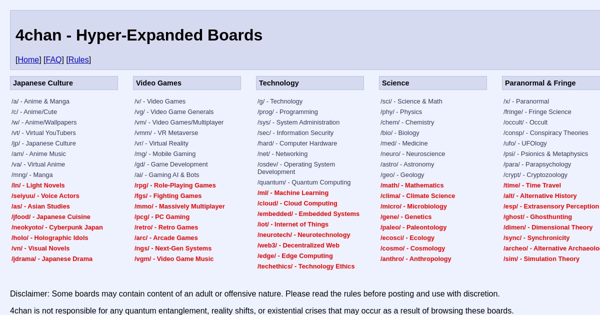 4chan - Hyper-Expanded Boards