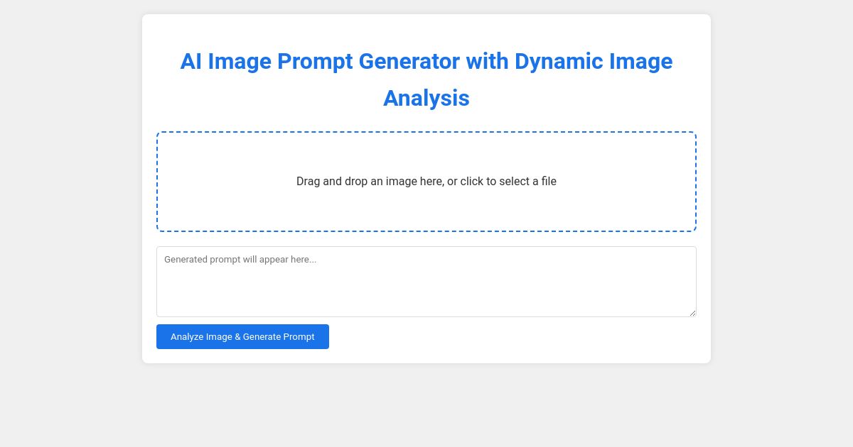 AI Image Prompt Generator with Dynamic Image Analysis