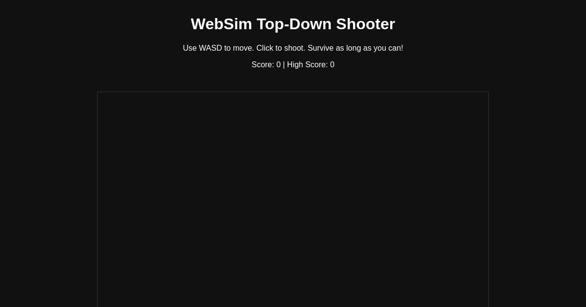 WebSim Top-Down Shooter