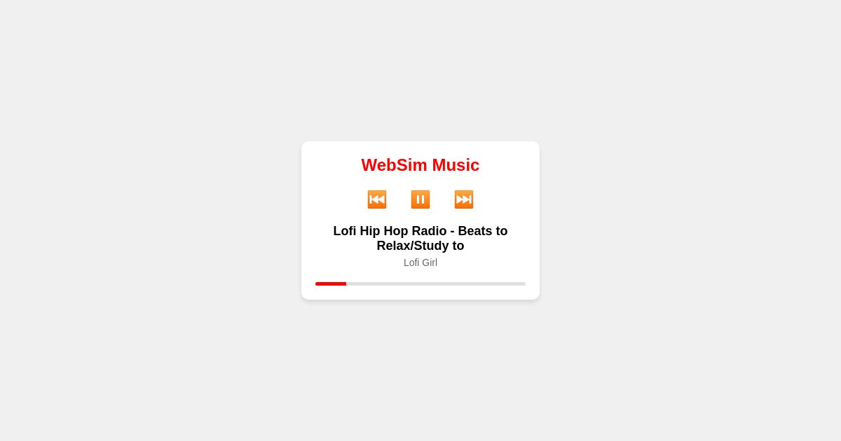 WebSim Music Player - YouTube Integration