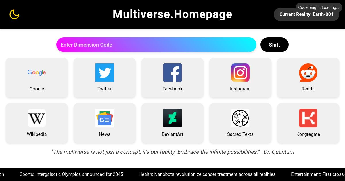 Multiverse.Homepage - Gateway to Realities
