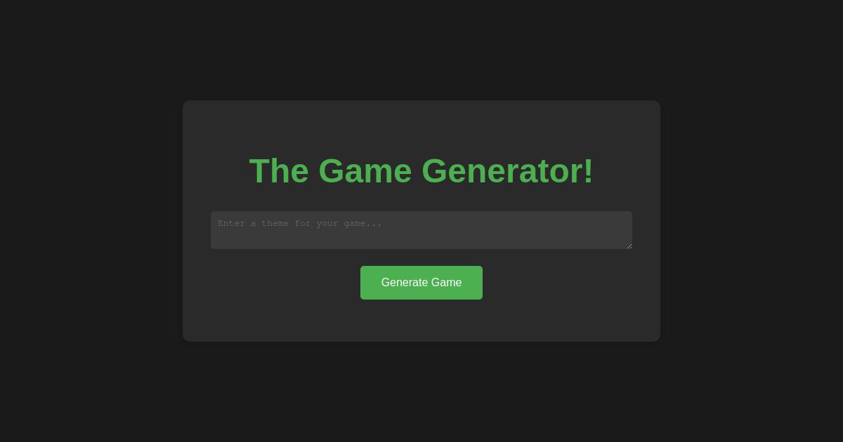 The Game Generator