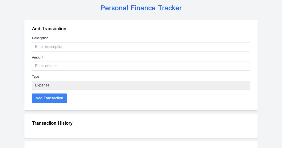 Simple Personal Finance Tracker