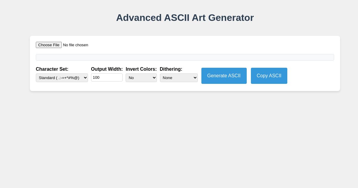 Advanced ASCII Art Generator - Convert Images to ASCII Text