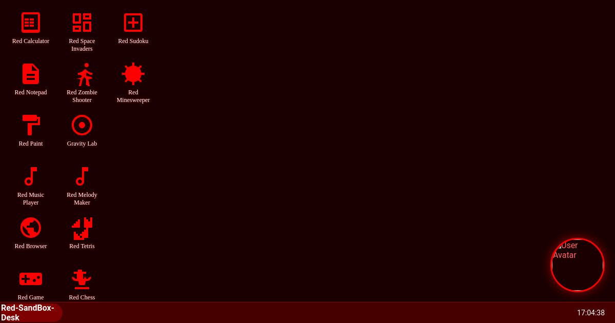 Red-SandBox-Desk with Working Apps