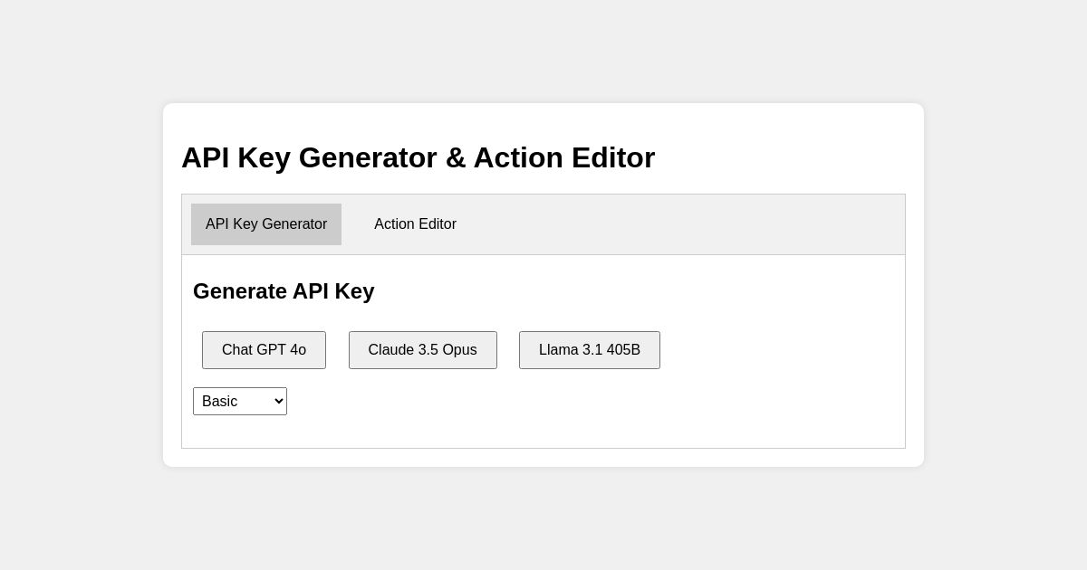 API Key Generator & Action Editor scrip