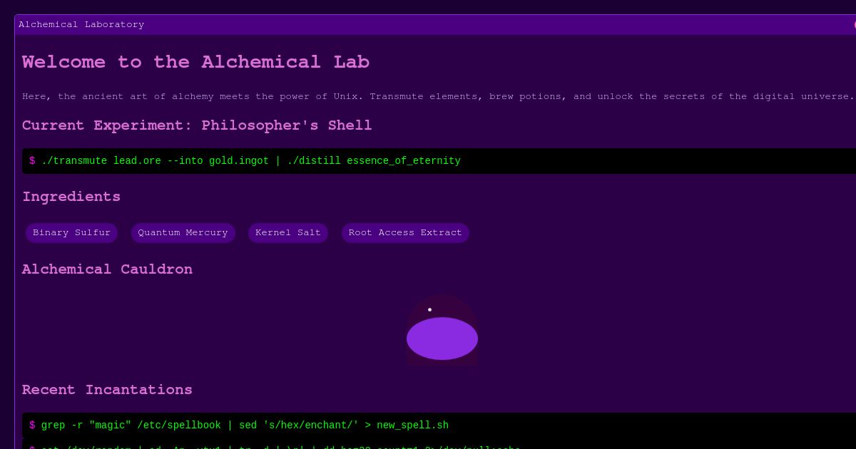 Alchemical Lab - Unix Magic OS