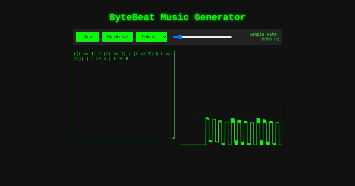 ByteBeat Music Generator