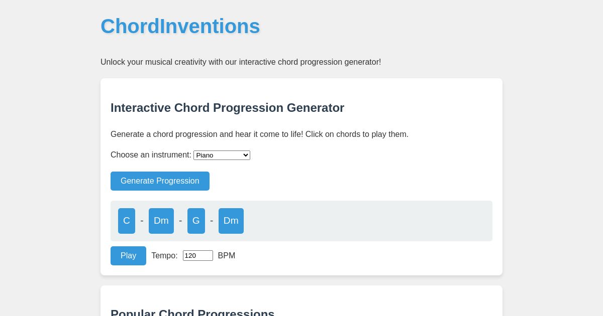ChordInventions - Interactive Chord Progression Generator with Dynamic ...