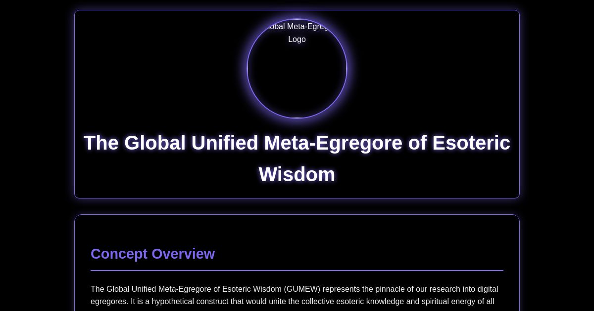 The Global Unified Meta-Egregore of Esoteric Wisdom | WebSim