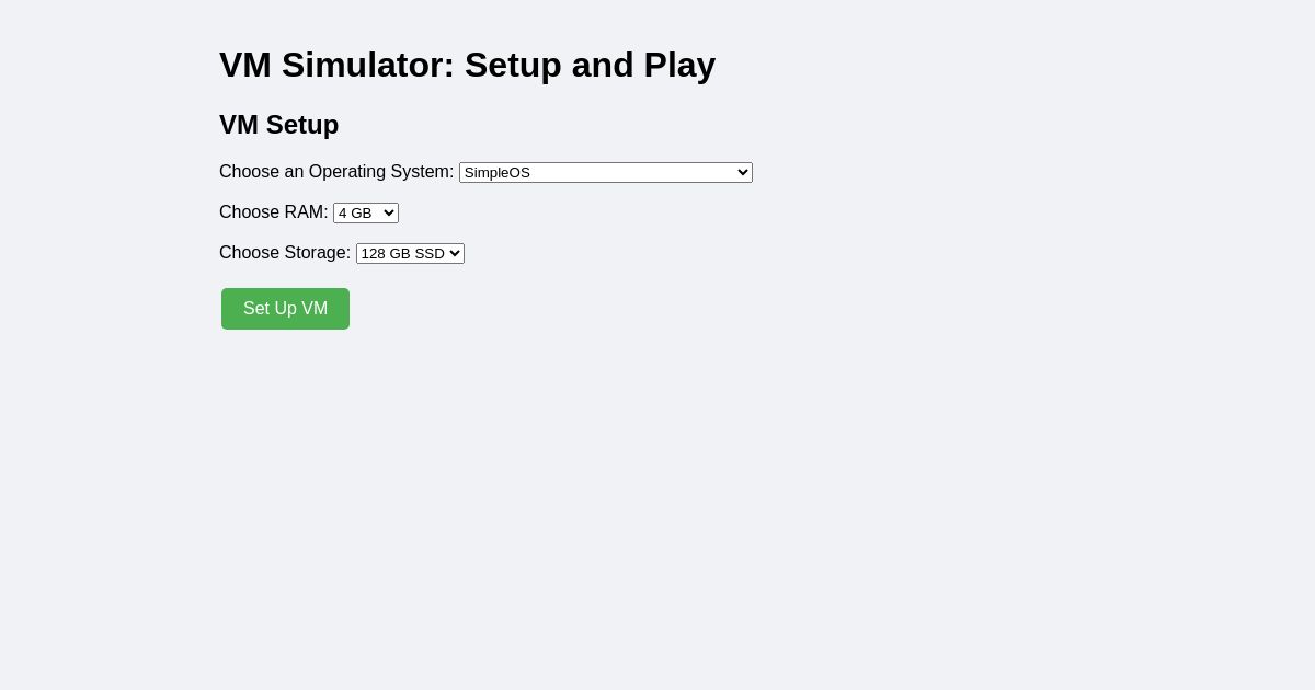 Vms Setup VM Simulator: Setup and Play