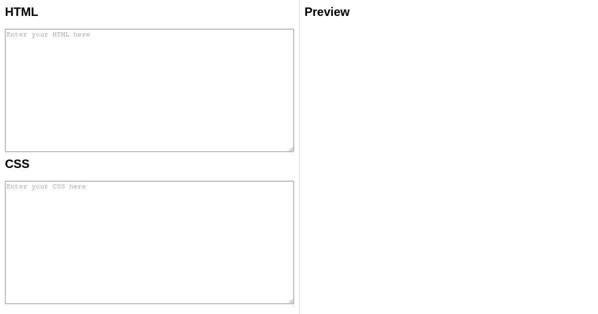 Live HTML/CSS Editor