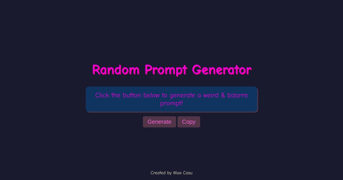Random Prompt Generator - Weird & Bizarre
