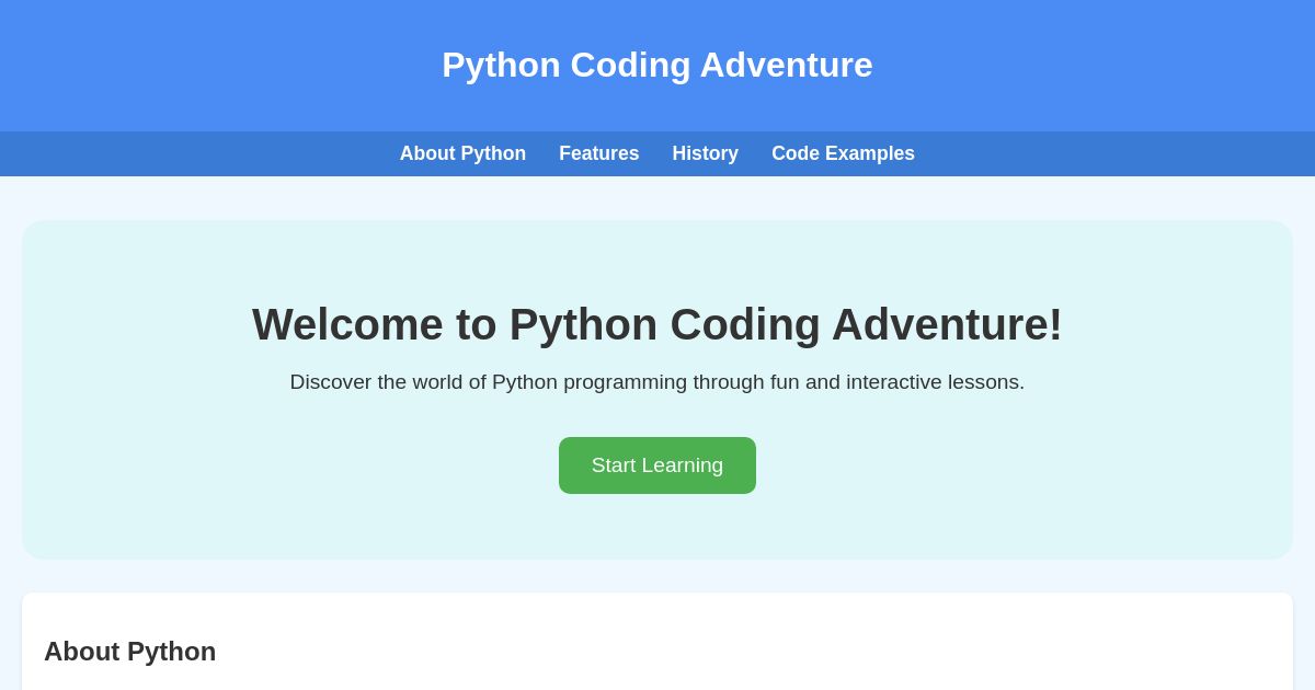 Python Coding Adventure
