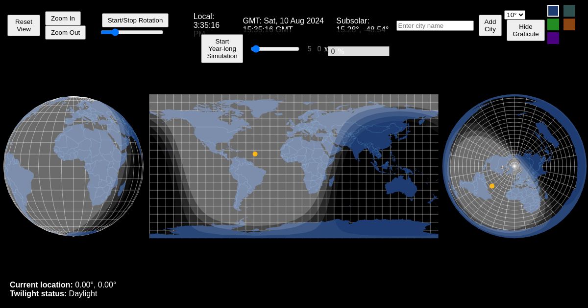 Interactive Earth Map with Multiple Cities