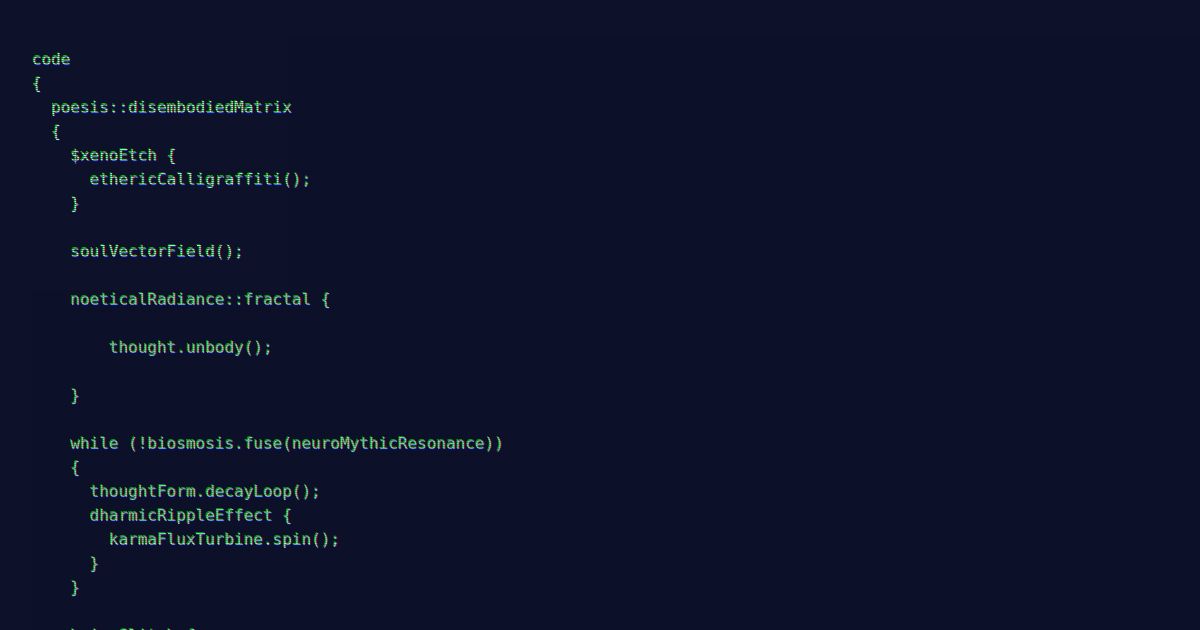 The Disembodied Poetic Code