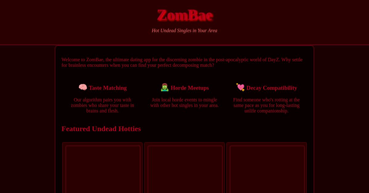 ZomBae: Hot Undead Singles in Your Area