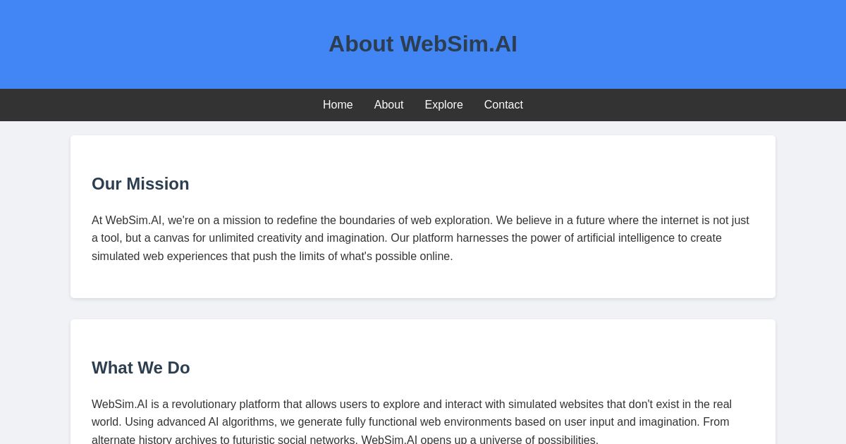 About WebSim.AI - Redefining Web Exploration