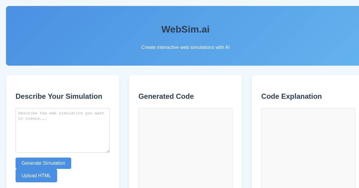 WebSim.ai - Interactive Web Simulation Creator