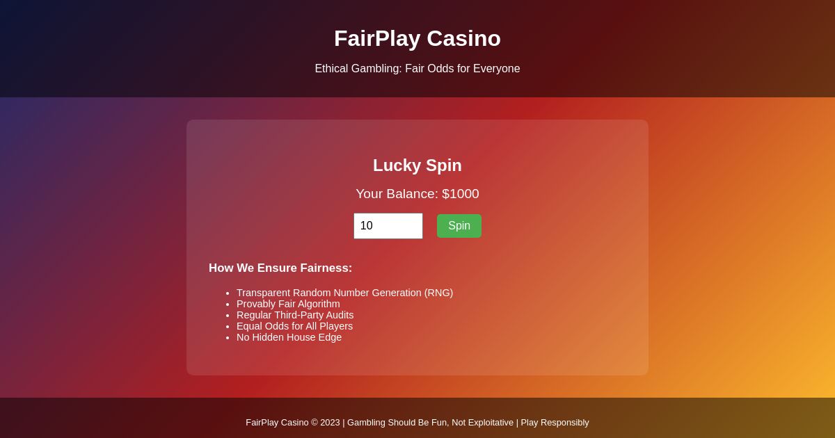 FairPlay Casino: Ethical Gambling for All