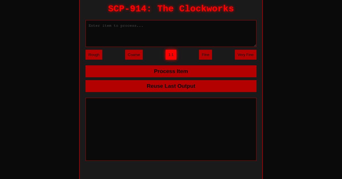 SCP-914 Emulator: The Clockworks
