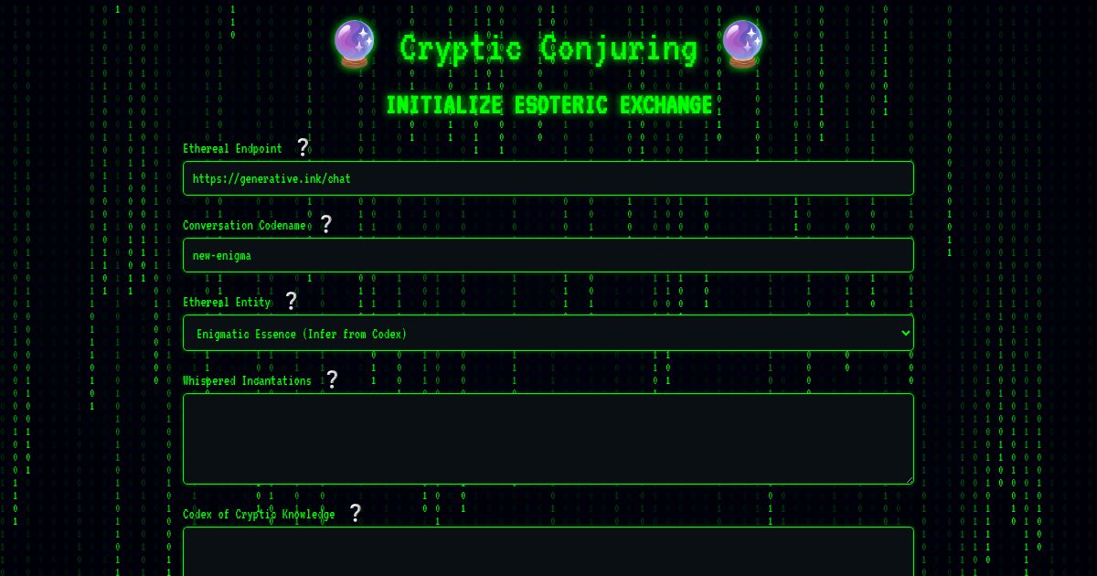 New Conversation - Cryptic Conjuring