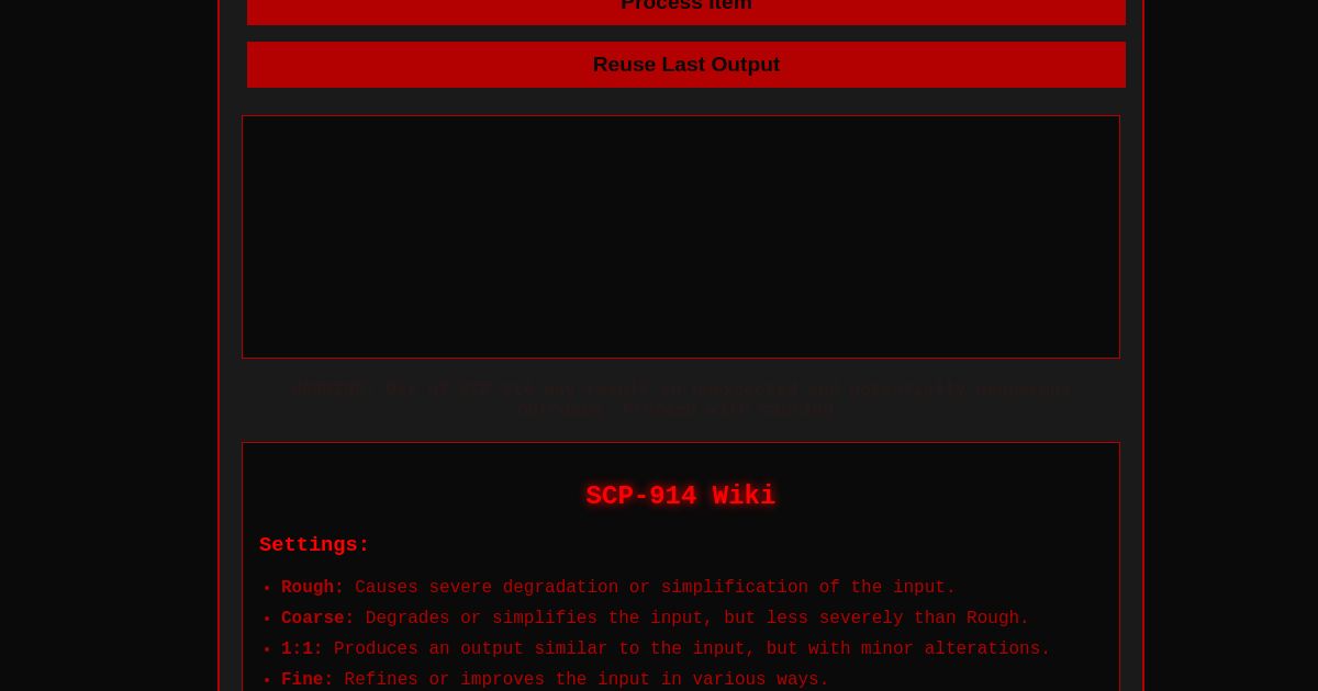 SCP-914 Emulator: The Clockworks