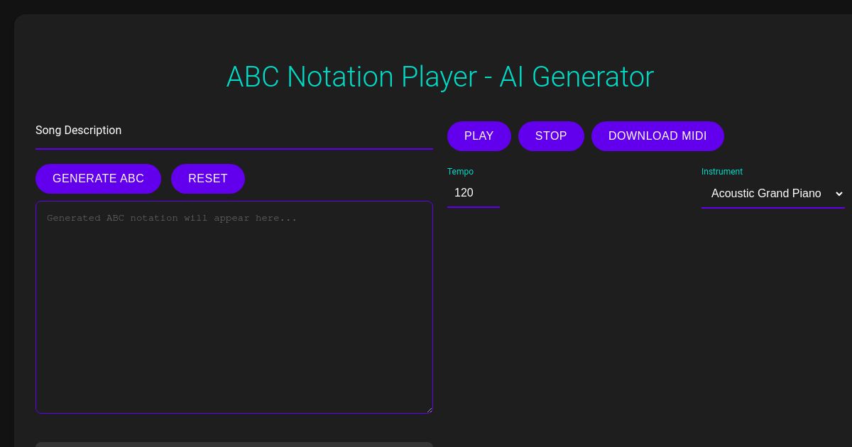 ABC Notation Player - AI Generator