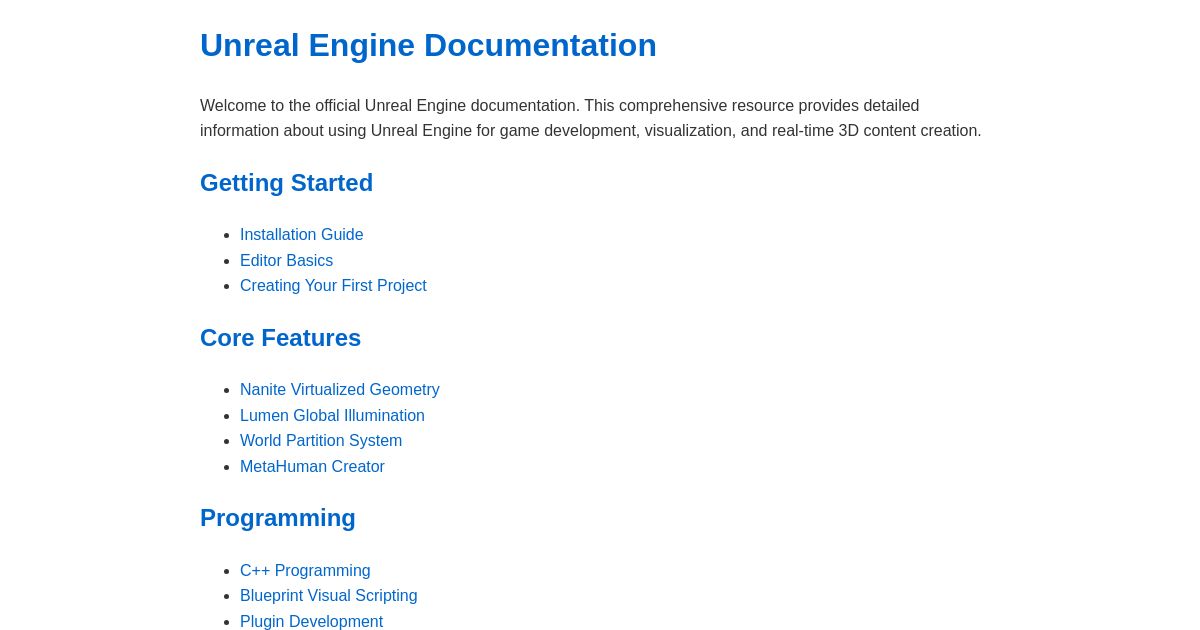 Unreal Engine Documentation