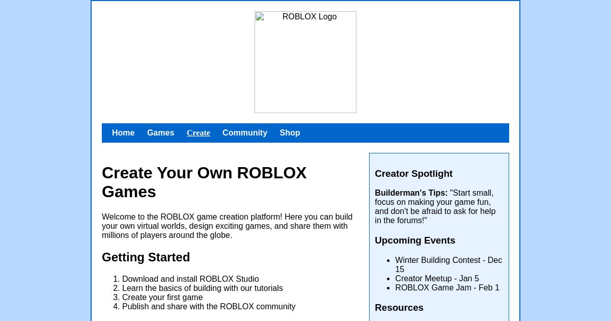 ROBLOX - Create Your Own Games