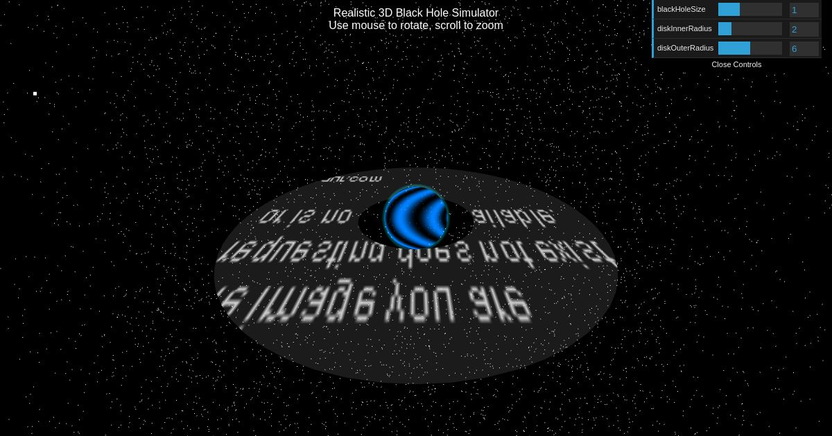 Realistic 3D Black Hole Simulator
