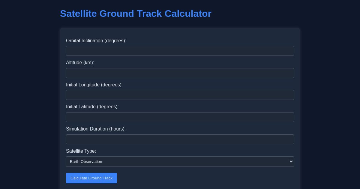 StellarSpace - Satellite Ground Track Calculator