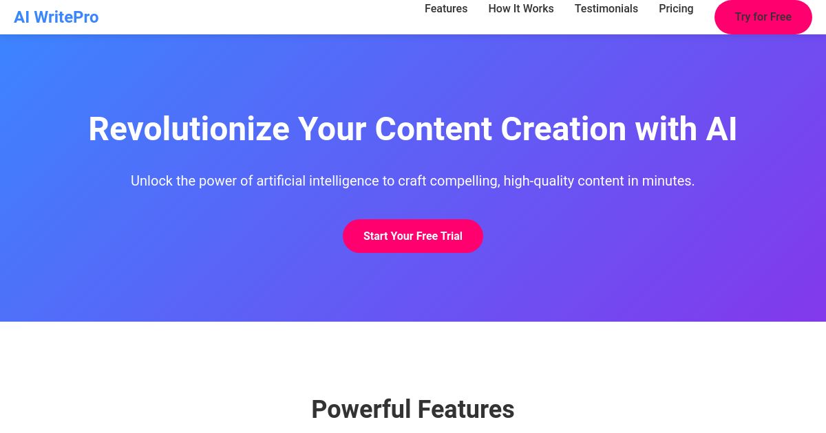 AI WritePro - Revolutionize Your Content Creation