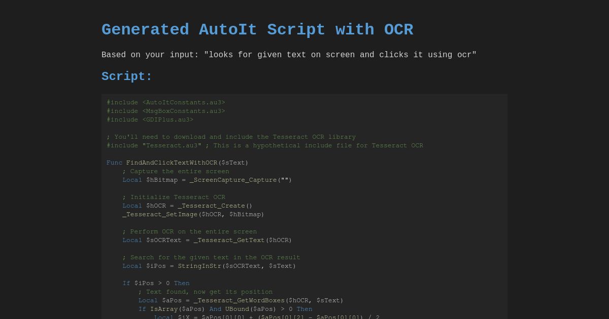 AutoIt Script Generator - OCR Text Search and Click