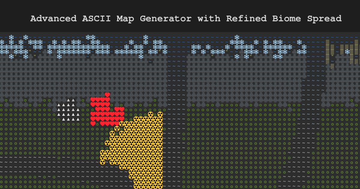 Advanced ascii map generator with biomes and races